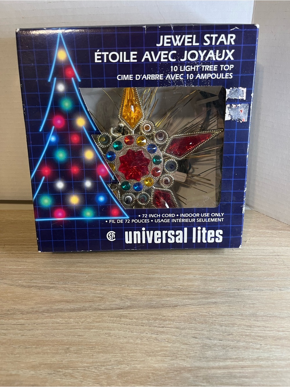 Universal Lites Jewel Star Tree Top in Gold with Multicolor Gems